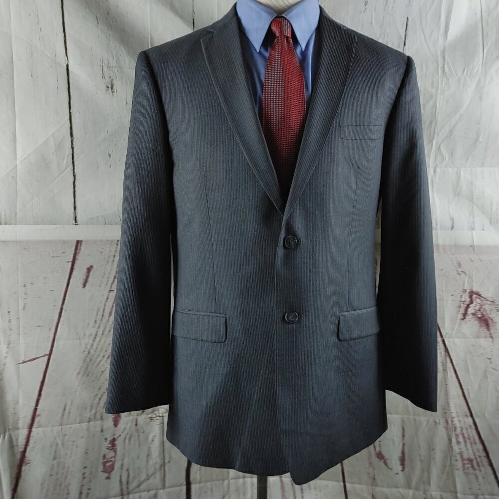 Jos A Bank Joseph Slim Fit 44L Wool 2 Button Gray Pinstripe Suit Blazer